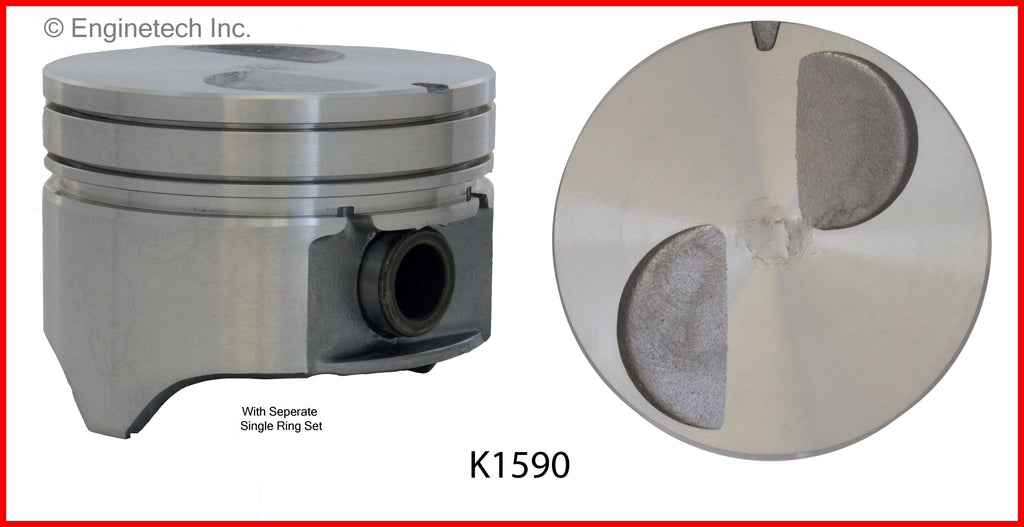 Enginetech K1590(4)PSTD Engine Piston Kit with Separate Full Ring Stack for Ford Mustangs and Rangers