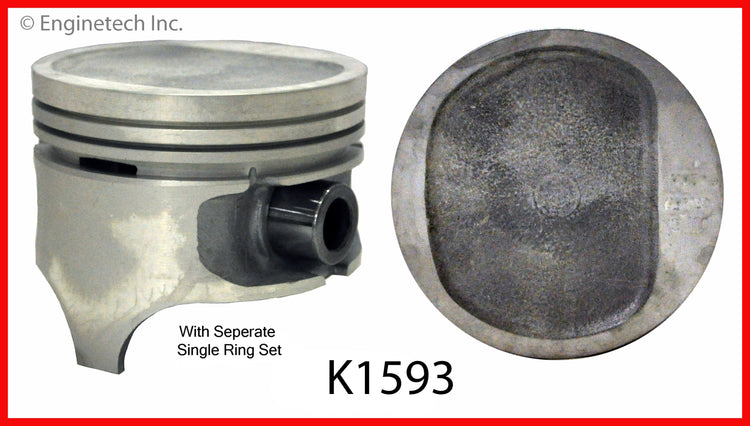 Enginetech K1593(4)P060 Engine Piston Kit with Separate Full Ring Stack for Jeep and Eagle Models