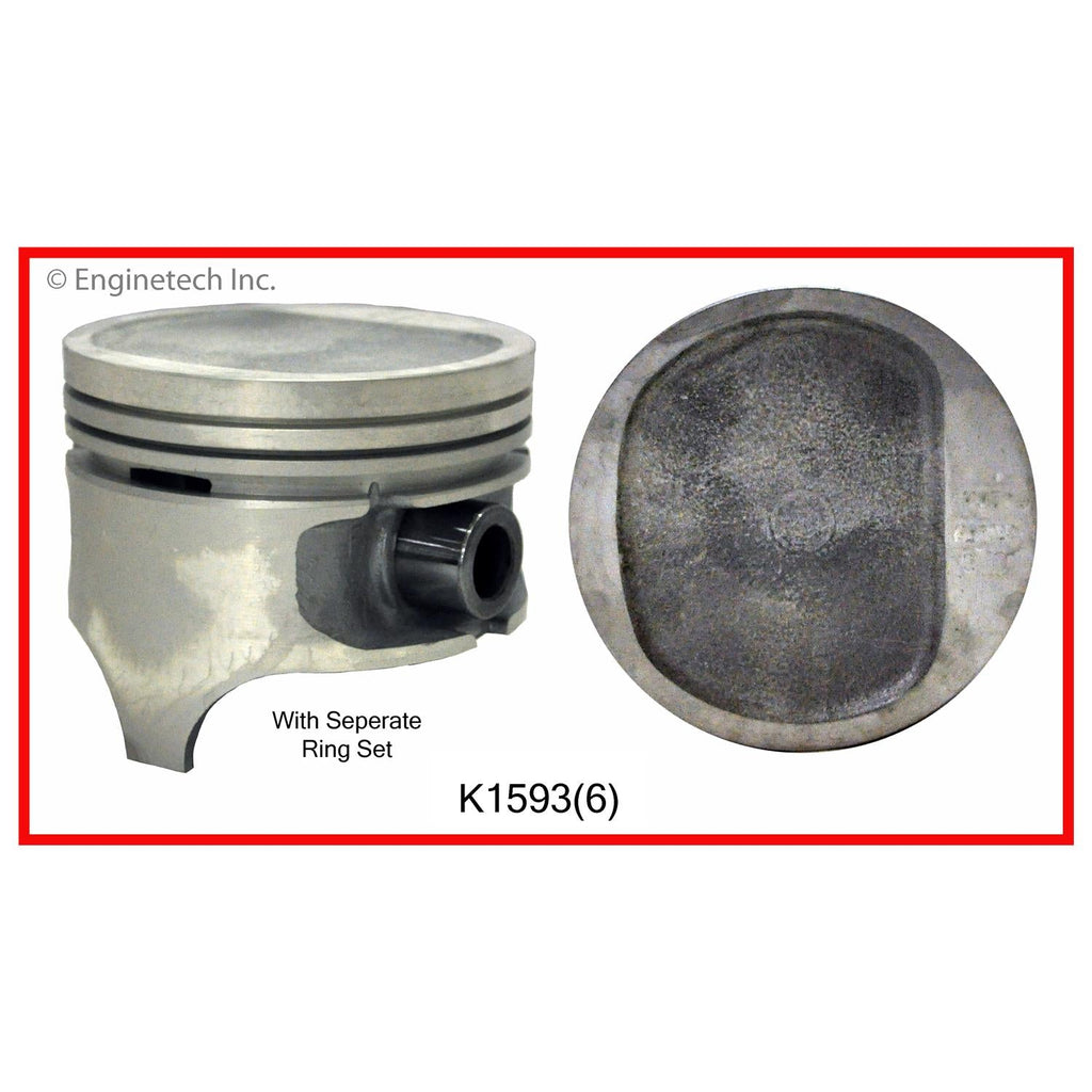 Enginetech K1593(6)STD Engine Piston Kit with Separate Full Ring Stack for Jeep Cherokee and Comanche