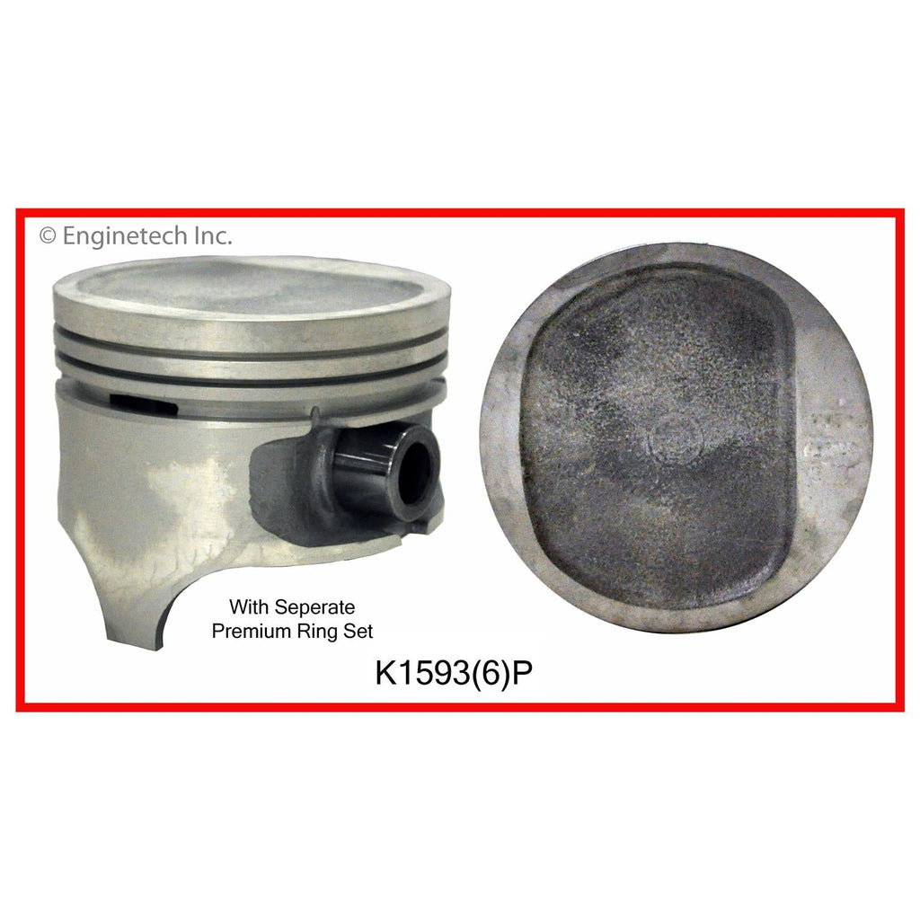 Enginetech K1593(6)P030 Engine Piston Kit with Separate Full Ring Stack for Jeep Cherokee and Comanche