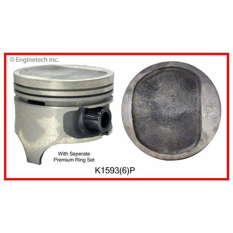 Enginetech K1593(6)P060 Engine Piston Kit with Full Ring Stack for Jeep Cherokee and Comanche
