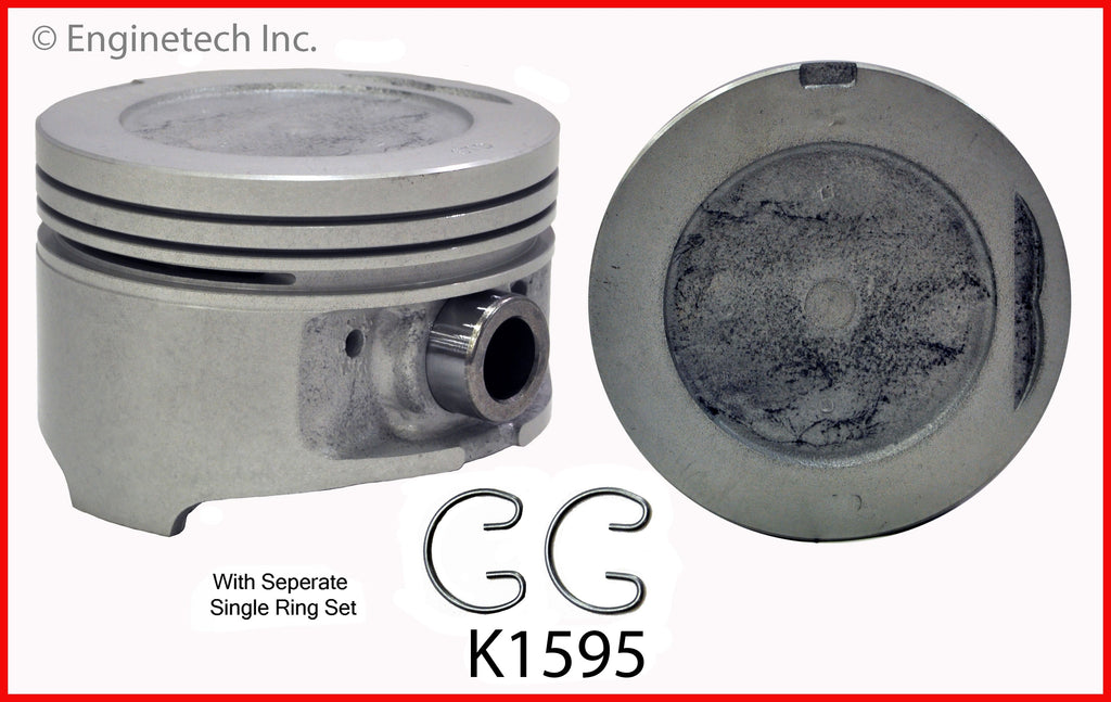 Enginetech K1595(4)P.75 Engine Piston Kit with Separate Full Ring Stack for Toyota 1985 Models