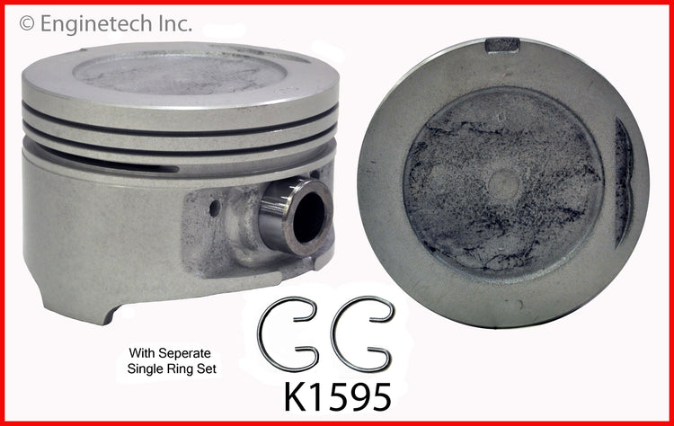 Enginetech K1595(4)PSTD Engine Piston Kit with Separate Full Ring Stack for Toyota 1985 Models