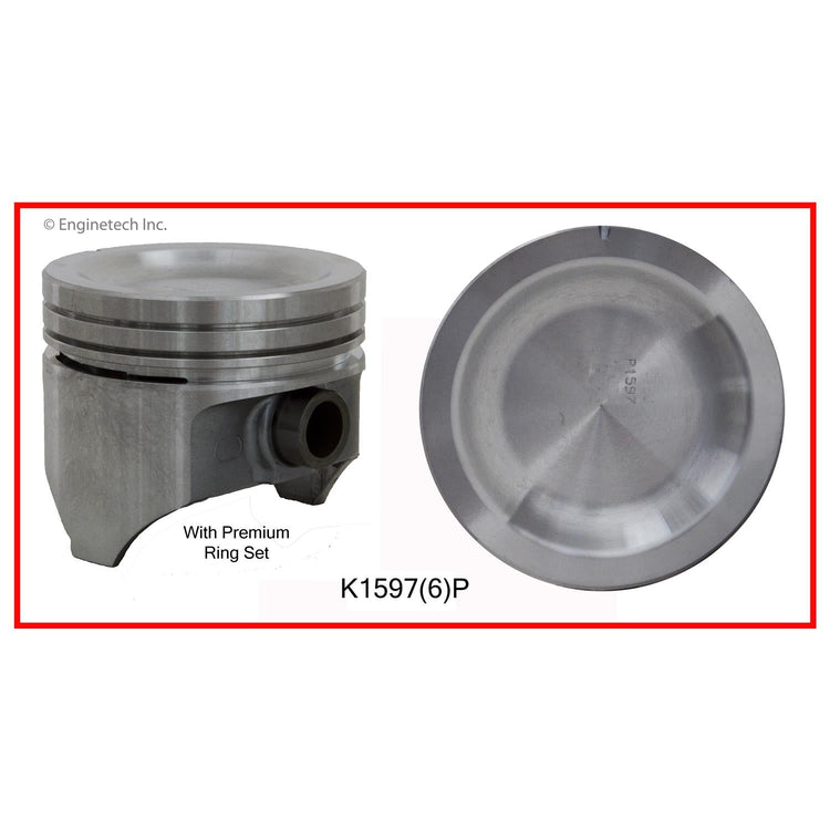Enginetech K1597(6)P040 Engine Piston Kit with Separate Full Ring Stack for Ford F-100 and F-250 (1969-1974)