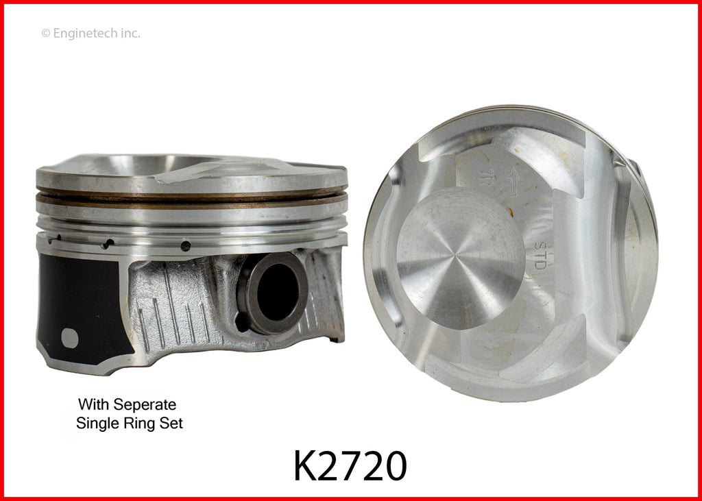 Enginetech K2720(6)PSTD Engine Piston Kit with Full Ring Stack for Ford and Lincoln Models