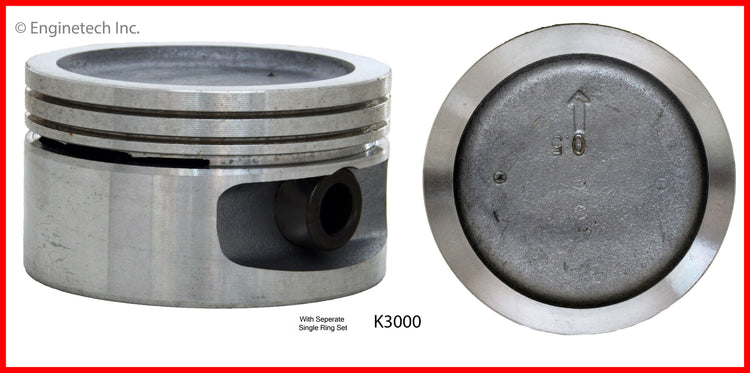 Enginetech K3000(4)STD Engine Piston Kit with Full Ring Stack for Chevrolet Vehicles