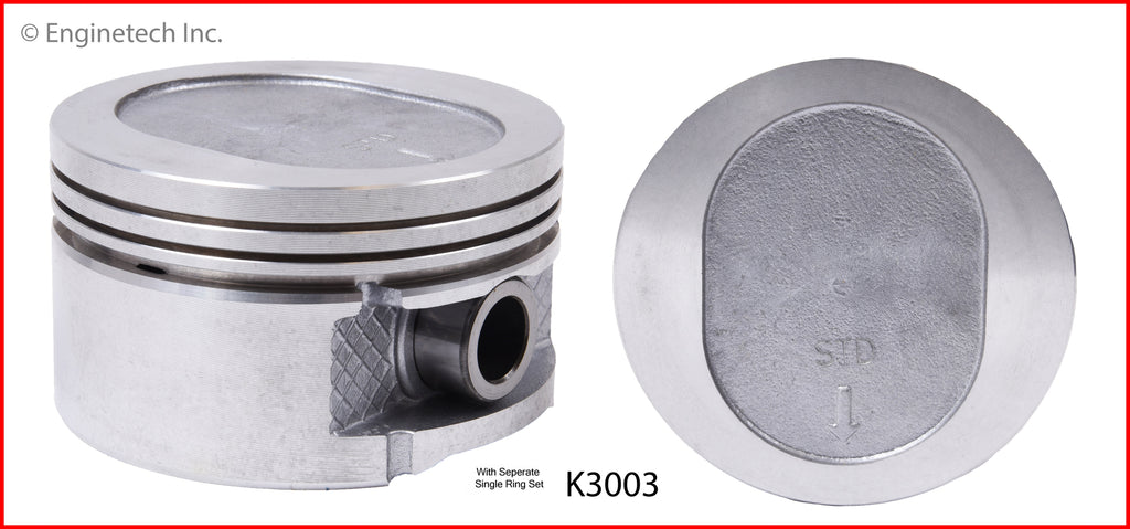 Enginetech K3003(6)PSTD Engine Piston Kit with Full Ring Stack for Chrysler Vehicles