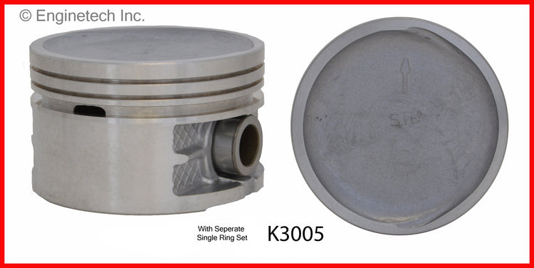 Enginetech K3005(4)P.75 Engine Piston Kit with Full Ring Stack for Chrysler and Dodge Vehicles