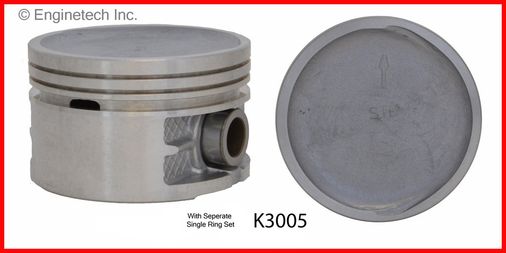 Enginetech K3005(4)P.50 Engine Piston Kit with Full Ring Stack for Chrysler and Dodge Models