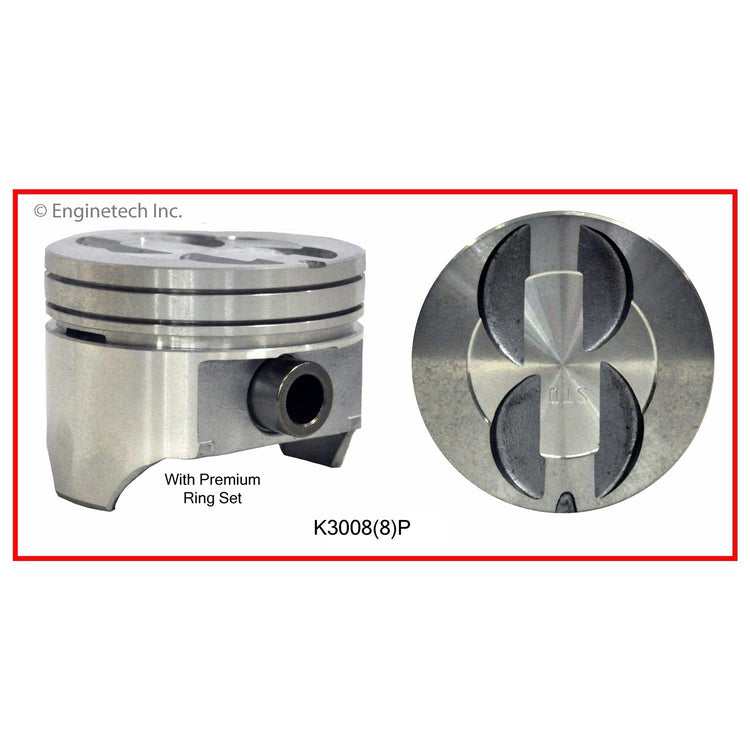 Enginetech K3008(8)P040 Engine Piston Kit with Separate Full Ring Stack for Ford Vehicles