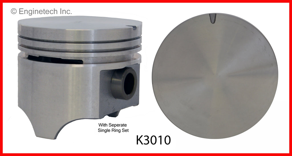 Enginetech K3010(6)STD Engine Piston Kit with Separate Full Ring Stack for Select Isuzu and Jeep Models