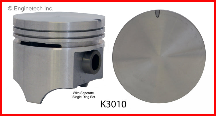 Enginetech K3010(6)STD Engine Piston Kit with Separate Full Ring Stack for Select Isuzu and Jeep Models