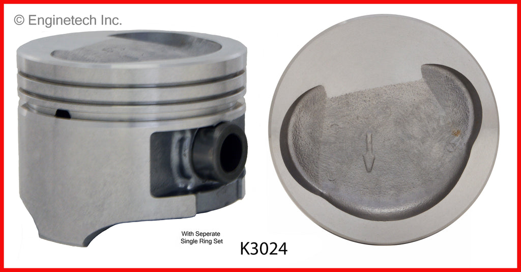 Enginetech K3024(4).50 Engine Piston Kit with Full Ring Stack for Ford Escort and EXP