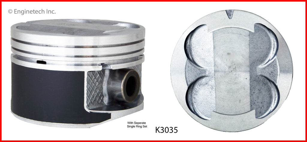 Enginetech K3035(6)P.75 Engine Piston Kit with Full Ring Stack for Chrysler Vehicles