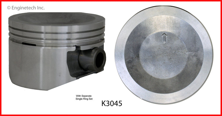 Enginetech K3045(6)PSTD Engine Piston Kit with Separate Full Ring Stack for Ford Vehicles
