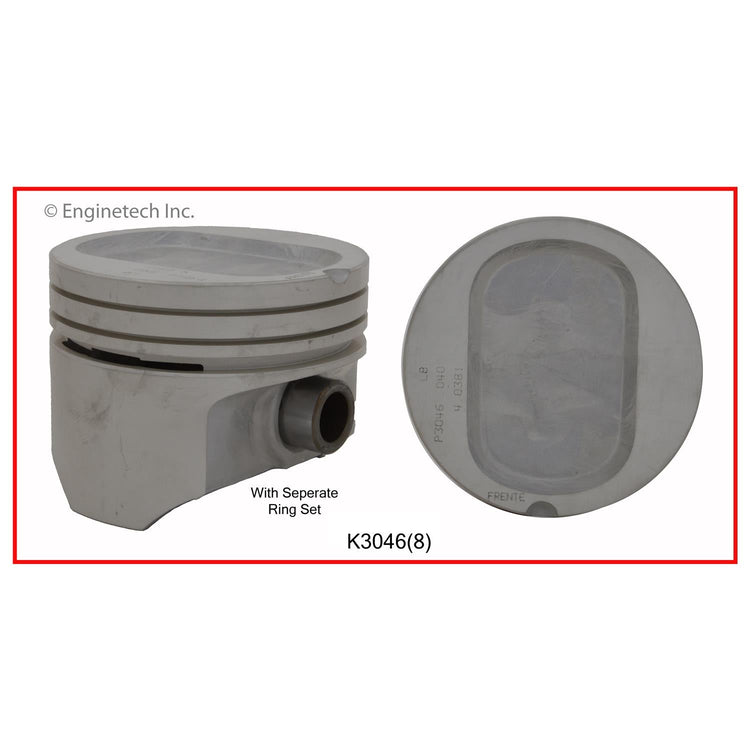 Enginetech K3046(8)STD Engine Piston Kit with Full Ring Stack for Ford Bronco and E-150 Econoline