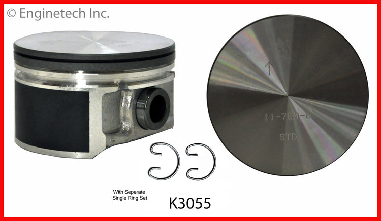 Enginetech K3055(6)PSTD Engine Piston Kit with Separate Full Ring Stack for Chrysler Models