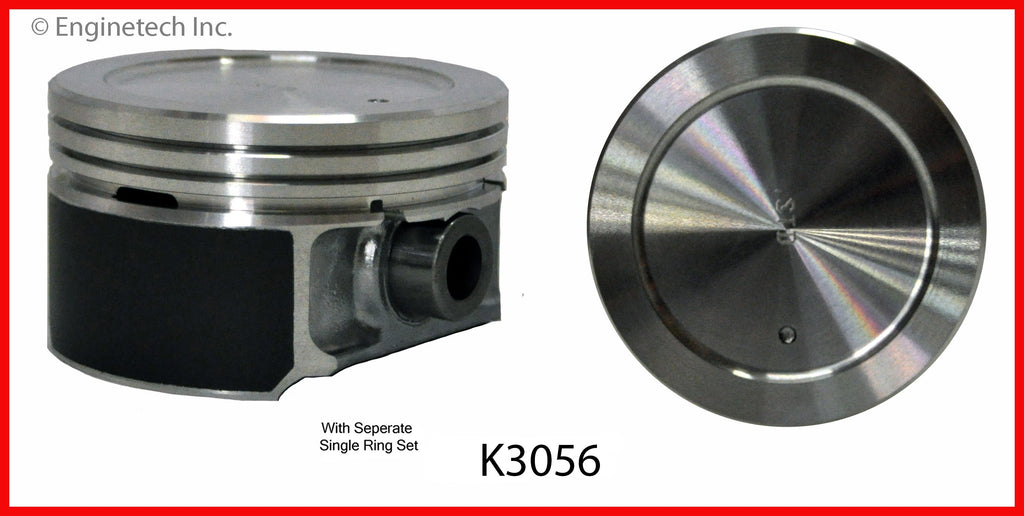 Enginetech K3056(4)P.75 Engine Piston Kit with Separate Full Ring Stack for Isuzu and Chevrolet Models