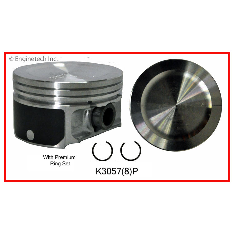 Enginetech K3057(8)P.50 Engine Piston Kit with Separate Full Ring Stack for Ford E-350, Expedition, and F-Series Trucks
