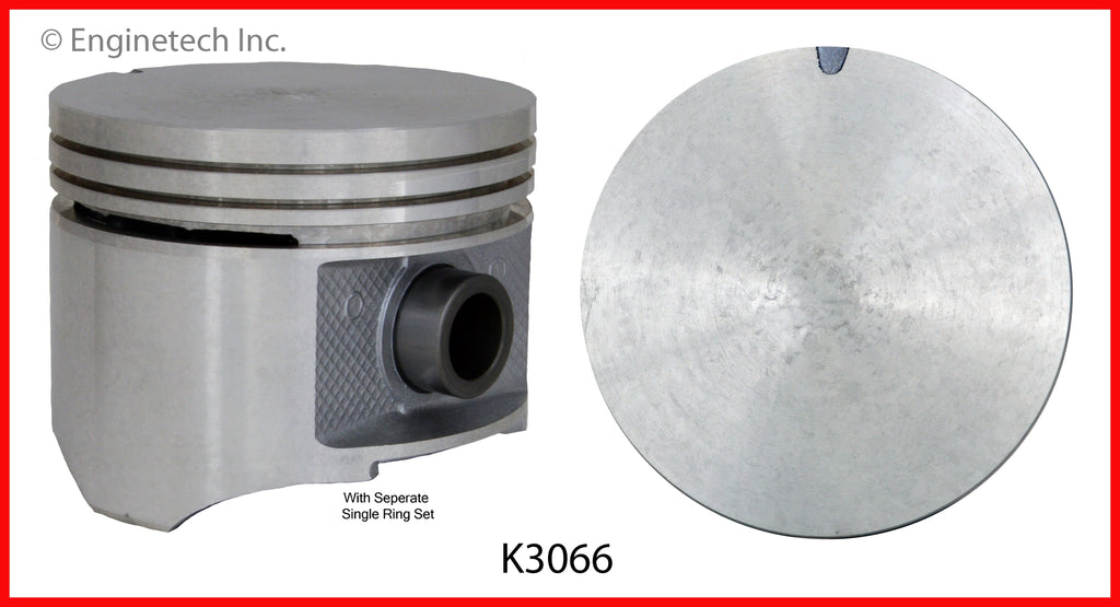 Enginetech K3066(8)060 Engine Piston Kit with Full Ring Stack for Dodge and Chrysler Models