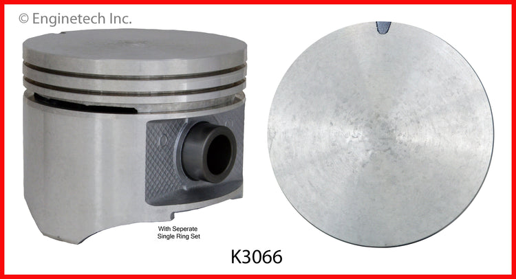 Enginetech K3066(8)030 Engine Piston Kit with Separate Full Ring Stack for Dodge and Chrysler Models