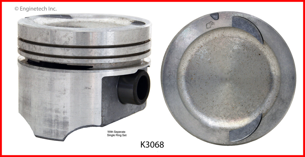 Enginetech K3068(4)PSTD Engine Piston Kit with Full Ring Stack for Chrysler and Dodge Models
