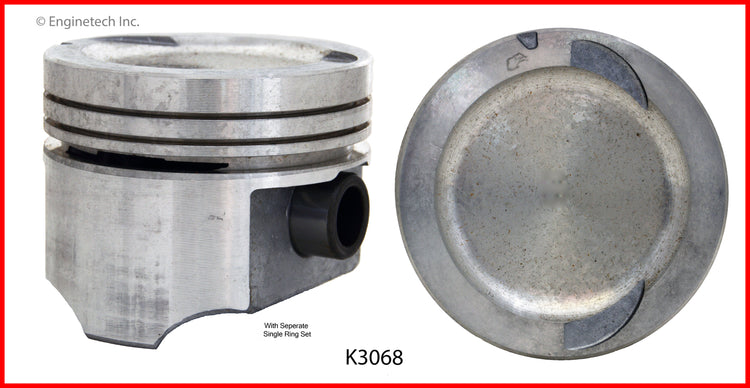 Enginetech K3068(4)P.50 Engine Piston Kit with Full Ring Stack for Chrysler and Dodge Vehicles