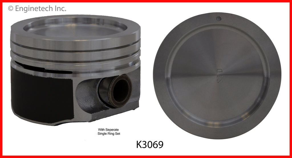 Enginetech K3069(6)PSTD Engine Piston Kit with Full Ring Stack for Buick and Chevrolet Lumina