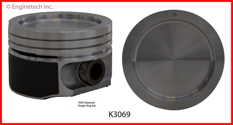 Enginetech K3069(6)PSTD Engine Piston Kit with Full Ring Stack for Buick and Chevrolet Lumina