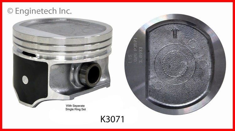 Enginetech K3071(6)P030 Engine Piston Kit with Separate Full Ring Stack for Jeep Models