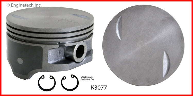 Enginetech K3077(8)P060 Engine Piston Kit with Separate Full Ring Stack for Chevy Silverado and GMC Sierra 2004-2007