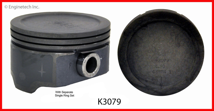 Enginetech K3079(8)PSTD Engine Piston Kit with Full Ring Stack – Fits 2003-2004 GMC, Chevrolet, Isuzu, Buick, Cadillac Vehicles