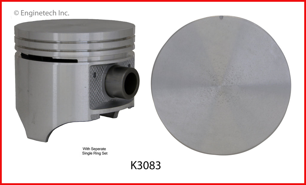 Enginetech K3083(8)060 Engine Piston Kit with Separate Full Ring Stack for 1959-1960 Chrysler and Dodge Models