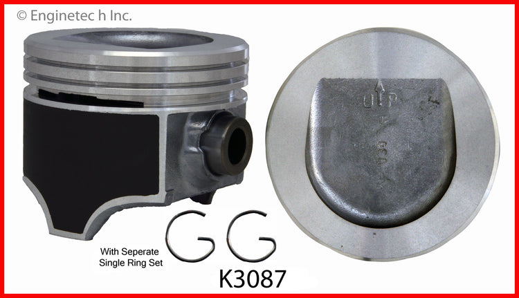 Enginetech K3087(8)P030 Engine Piston Kit with Full Ring Stack for Buick Electra and LeSabre