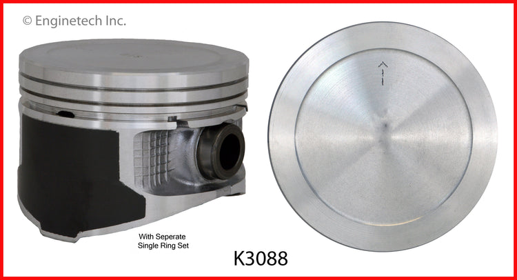 Enginetech K3088(4)P.50 Engine Piston Kit with Full Ring Stack for Dodge Neon and Chrysler Cirrus