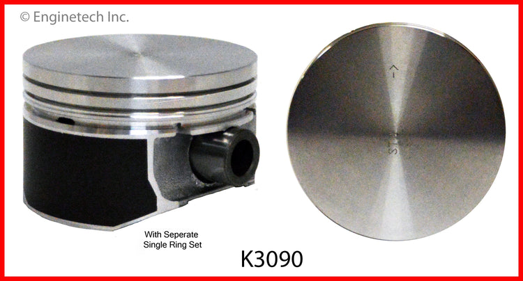 Enginetech K3090(6)PSTD Engine Piston Kit with Separate Full Ring Stack for Ford Explorer and Mazda B4000