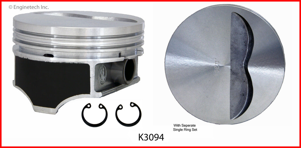 Enginetech K3094(8)P040 Engine Piston Kit with Full Ring Stack – Standard & Premium Options