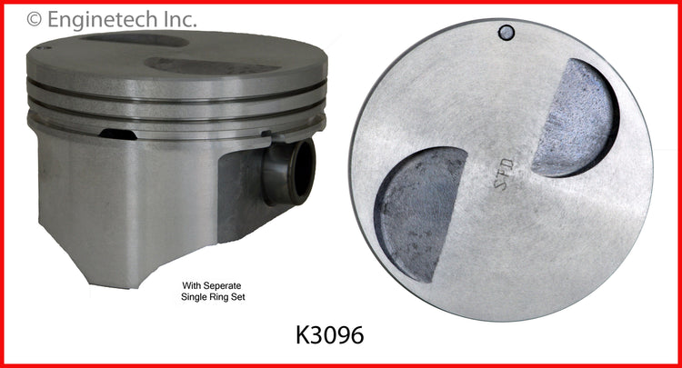 Enginetech K3096(4)PSTD Engine Piston Kit with Separate Full Ring Stack for Ford Ranger