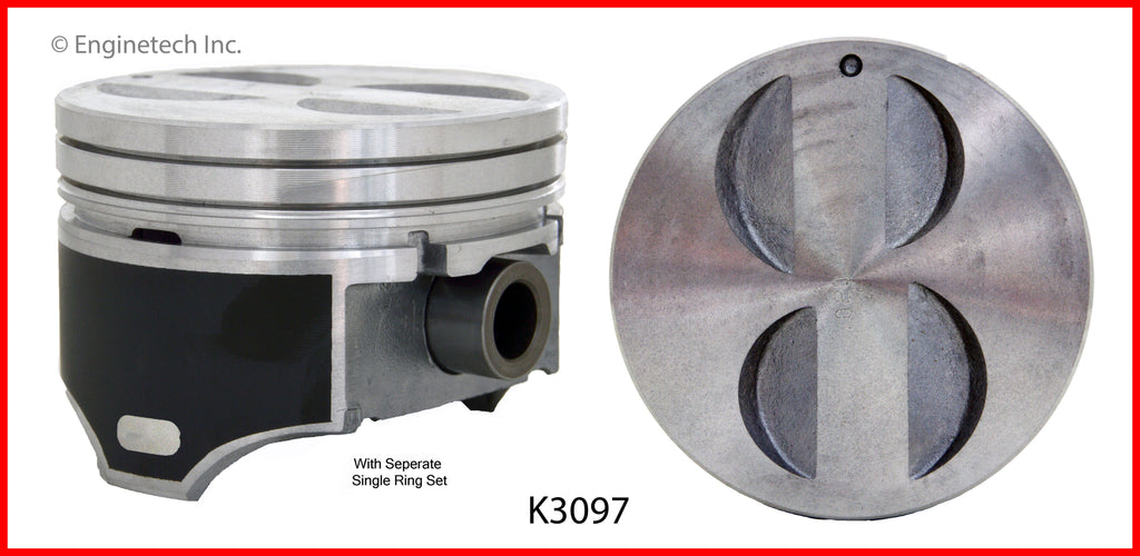 Enginetech K3097(8)PSTD Engine Piston Kit with Full Ring Stack for Ford Vehicles