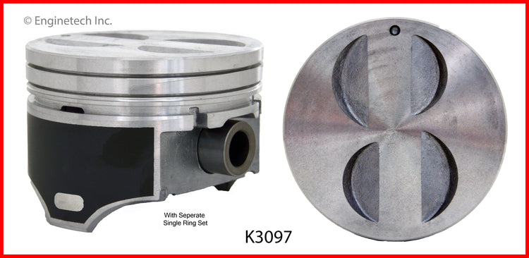 Enginetech K3097(8)P030 Engine Piston Kit with Full Ring Stack for Ford Vehicles