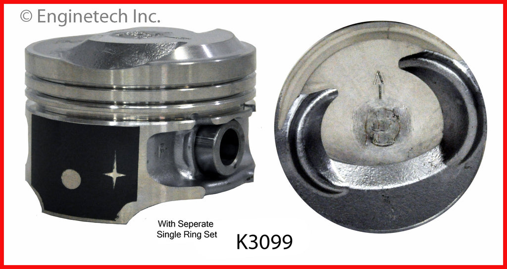 Enginetech K3099(4)P.75 Engine Piston Kit with Full Ring Stack for Ford Vehicles
