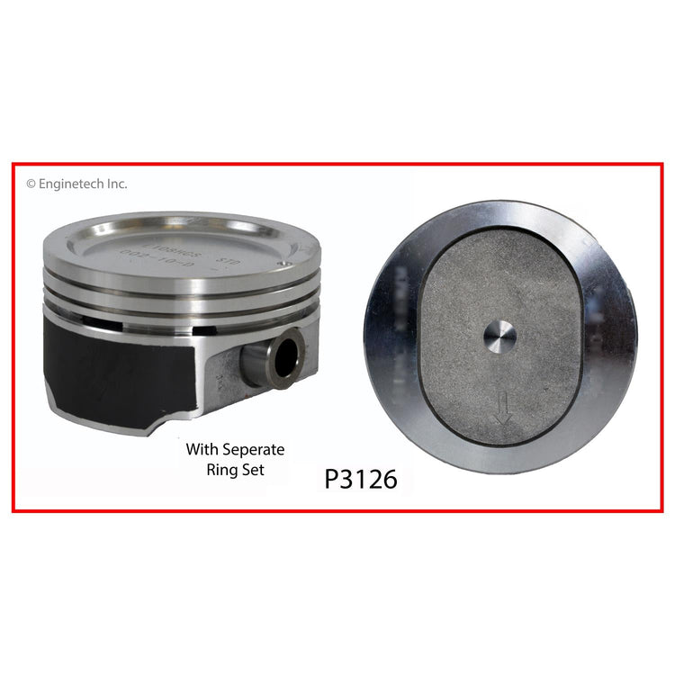 Enginetech K3126(4).50 Engine Piston Kit with Full Ring Stack for Buick Century and Chevrolet Cavalier