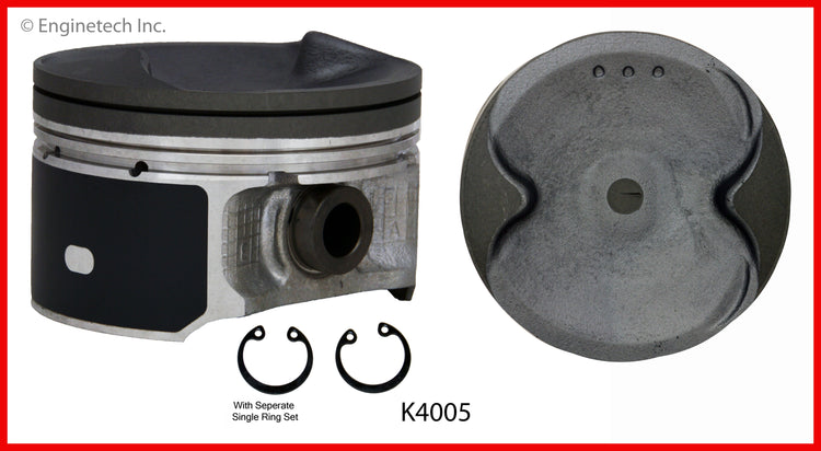 Enginetech K4005(4)PSTD Engine Piston Kit with Full Ring Stack for Nissan Frontier (2005-2011)