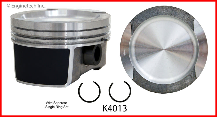 Enginetech K4013(4)PSTD Engine Piston Kit with Full Ring Stack for Volkswagen Vehicles