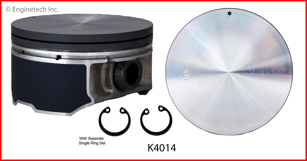 Enginetech K4014(6)PSTD Engine Piston Kit with Full Ring Stack for Nissan and Infiniti Vehicles