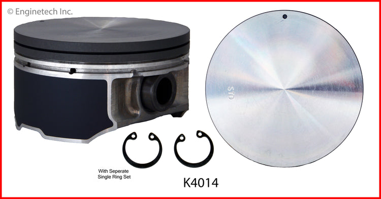 Enginetech K4014(6)P.50 Engine Piston Kit with Full Ring Stack for Nissan and Infiniti Vehicles
