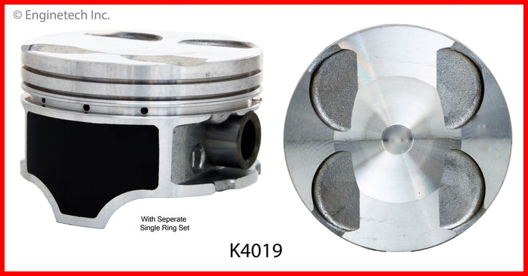 Enginetech K4019(6)PSTD Engine Piston Kit with Full Ring Stack for Mazda 626 (1998-2002)