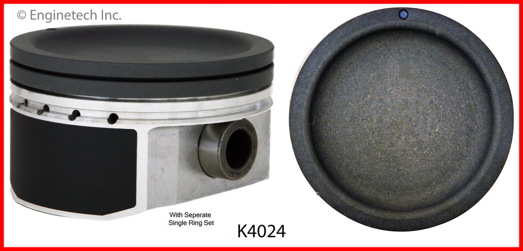 Enginetech K4024(4)P.50 Engine Piston Kit with Full Ring Stack for Suzuki Aerio (2004-2007)