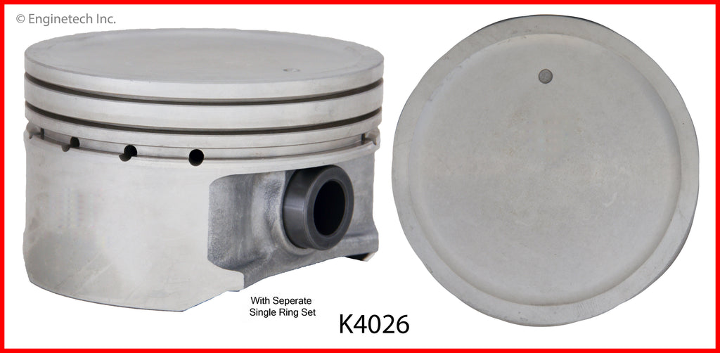 Enginetech K4026(4)P.50 Engine Piston Kit with Full Ring Stack for Mitsubishi Lancer