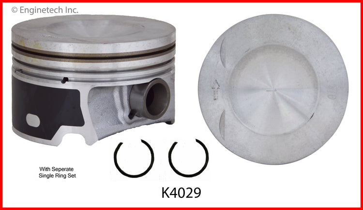 Enginetech K4029(4)P.50 Engine Piston Kit with Full Ring Stack for Audi and VW Models